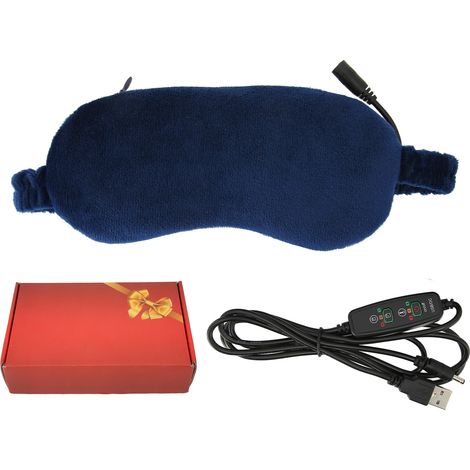 Masque oculaire chauffant électrique, compression chaude anti-lumière, 3 niveaux de température, coussin oculaire détachable (1/5)