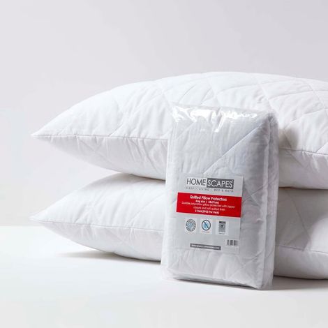 HOMESCAPES Lot de 2 protège oreillers en polycoton 50 x 90 cm (1/5)