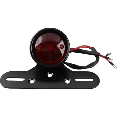 Bombilla roja para luz de freno trasera para motocicleta chopper bobber negra (1/2)