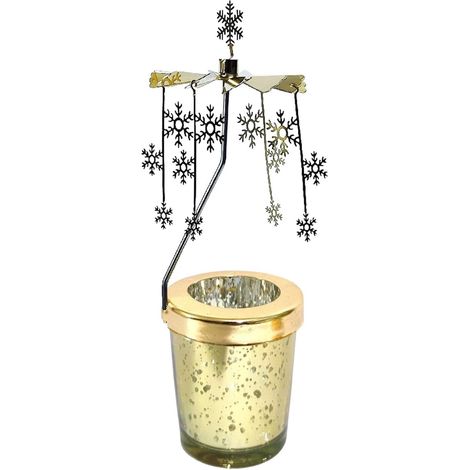 Bougeoir Rotatif Photophore, Carrousel Bougie Spinner,Chandelier Rotatif, bougeoir en Acier Inoxydable pour Restaurant, Mariage, noël, Saint-Valentin (1/5)