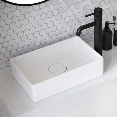 Orbit Edge Sit-On Countertop Basin with Waste Cover 500mm Wide - 0 Tap Hole (1/5)
