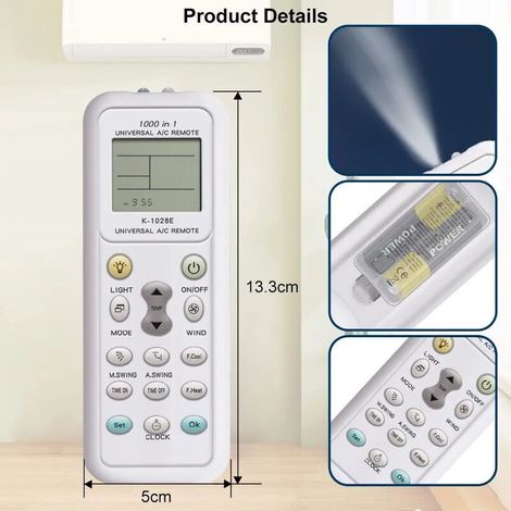 Telecommande Universelle clim,Télécommande Universelle pour climatiseur,telecommande climatiseur Universel,Compatible avec Toutes Les Marques de Clime,Compatible avec Aermec, Airwell, Airton,ECO,etc L