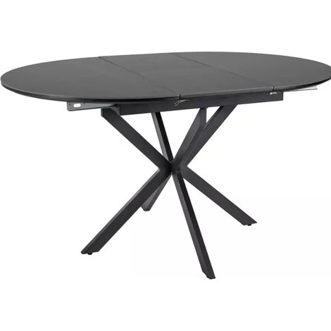 Table repas 140 cm extensible céramique noire pied métal 8 personnes BOREALIZ4