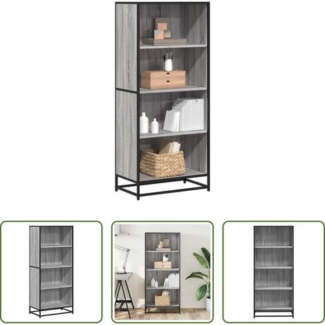 Holzwerkstoff - Bücherregal Grau Sonoma 60x35x139 cm Holzwerkstoff (1/5)