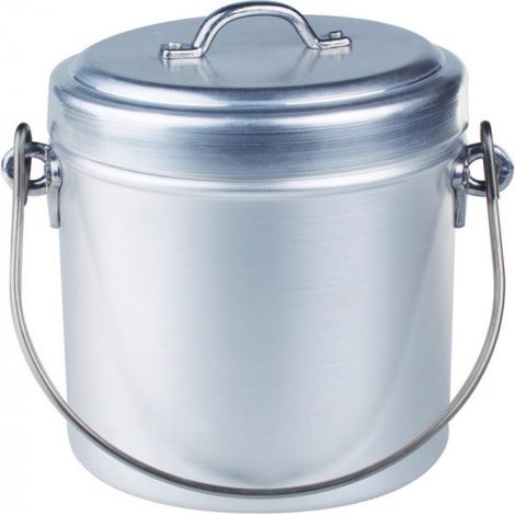 Pentolino in alluminio per il latte con coperchio - Ø10xh10 cm - 0,6 litri