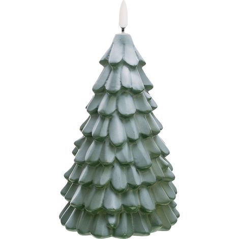 Lot de 1 Bougies LED Sapin de Noël, Chandelles Sans Flamme en Cire Réaliste, Fonctionnement à Piles pour Décoration (1/5)