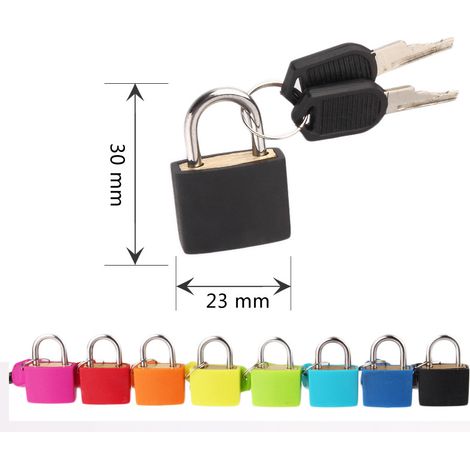 Cadenas intérieur en laiton de 22 mm avec couvercle en plastique coloré pour boîte à outils de sac d'école (noir) (1/5)