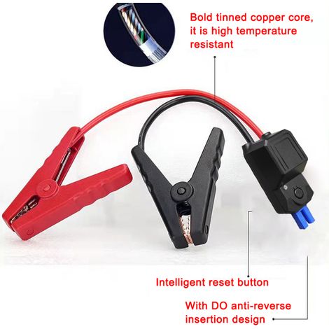 Morsetto per cavo per avviatore di emergenza per auto, morsetti a coccodrillo intelligenti, morsetti rossi e neri per avviatore di emergenza a 12V