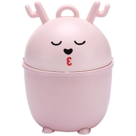 VtiziklMini Poubelle De Bureau Avec Couvercle,Poubelle Portable,Petite Poubelle Mignonne (1/5)