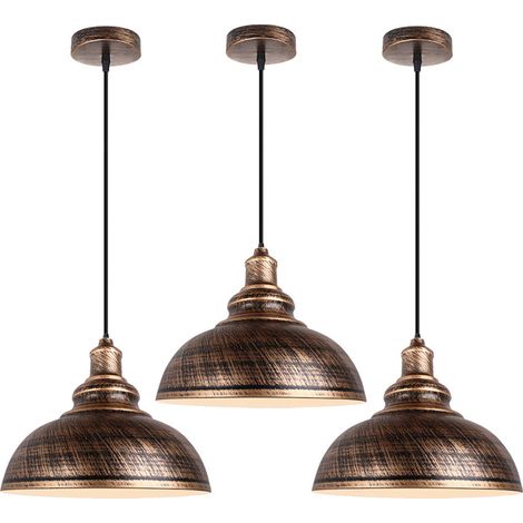 Stoex – Suspension luminaire rétro vintage E27 en métal – Diamètre 29cm – Hauteur 23cm – Tension 240V – Pour bar, café, loft, grange