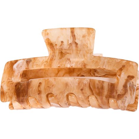 Pince À Cheveux - Griffe Antidérapante - Pour Cheveux Fins Et Épais - Rectangulaire Et Tortue - Lot De 12 (1/5)