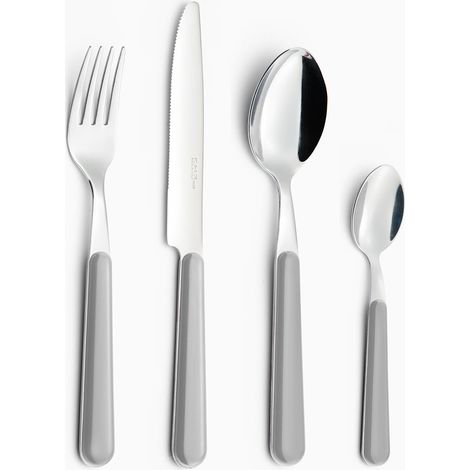 Servizio Set di Posate 24 pezzi in Acciaio Inox Eme Brio Grigio 9