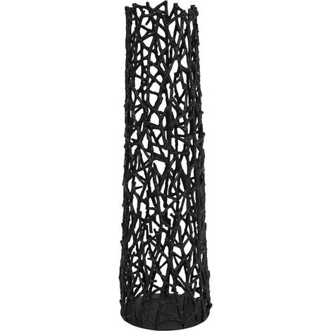 Twig Sculpture Vase Small - Aluminium - L27 x W27 x H94 cm - Raw Black