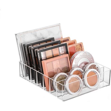 Kosmetikaufbewahrungsbox, unterteilter Organizer aus grauem ABS-Kunststoff, 19 x 16 cm, geeignet für Make-up, Salon, Badezimmer, 1 Stück (1/5)