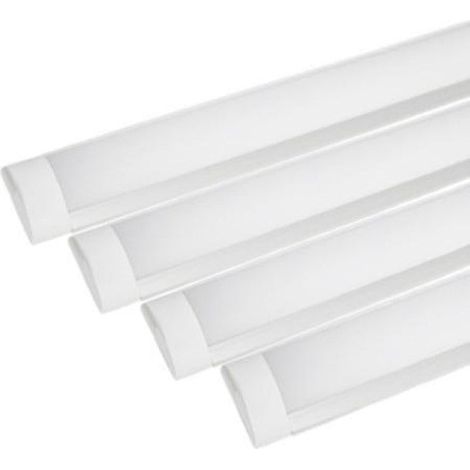 Silamp – Pack de 4 réglettes LED 150cm 48W – Blanc chaud 2300K – Installation rapide 220V – Éclairage puissant pour espaces professionnels