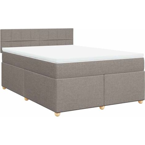 Maison Exclusive - Giroletto a Molle con Materasso Tortora 140x190 cm in Tessuto (1/5)