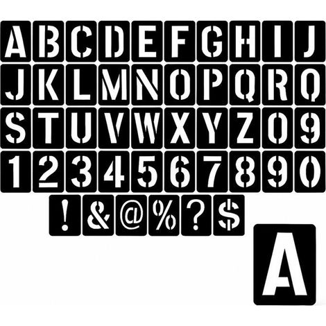 Pochoir plastique lettre - 42 pièces, 8cm lettres/chiffres/signes ponctuation alphabet création bannière réutilisable - Étiquette