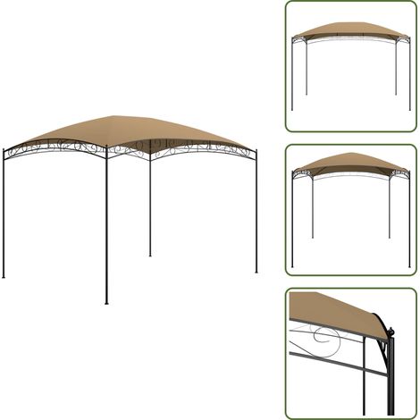 Belvédère 3x4x2,65 m Taupe 180 g/m² - Abris Extérieurs - Gazebo - Auvent - Parasol - Terrasse (1/5)