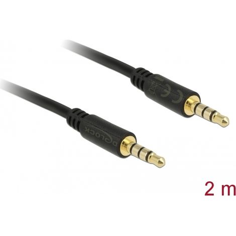 Delock Cable Stereo Jack 3.5 mm 4 pin male  male 2 m
