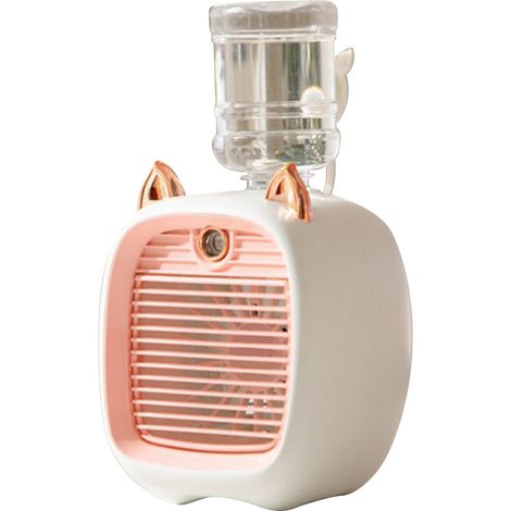 Ventilateur de refroidissement d'air Fox Modeling, rechargeable par USB, 3 modes de pulvérisation, réservoir de 1200 ml, rose, idéal pour le bureau ou la chambre. Convient également pour le bureau et  (1/3)