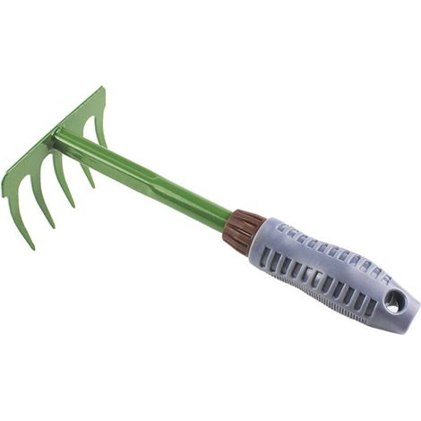 Râteau de jardin en métal à cinq dents, râteau à gazon, râteau à feuilles, râteau en fer, outil agricole (1/4)