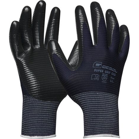 guanti protettivi nespoli "super grip eco" con rivestimento in nitrile tg 9