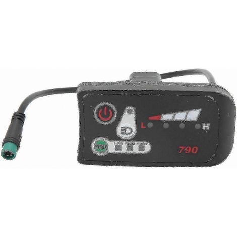 Indicateur de puissance LED pour vélos électriques - Connecteur mâle étanche 5 broches, compatible avec guidon de 22,2 mm (1/4)