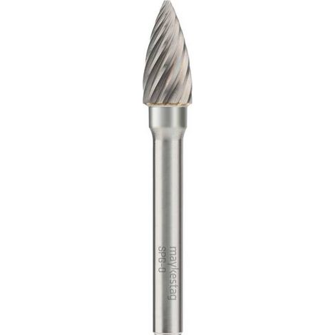 Fraise Rotative HM Tige Cylindrique Forme Arc à Pointe Effilée - Inox D. 8 x Lt. 65 x Lu. 20 x Q. 6 mm - Diamwood