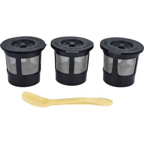 Filtre Café Réutilisable avec Cuillère Capsule Compatible Machine Café en Plastique Alimentaire et Inox (1/5)
