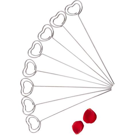 Support métal argenté pour photos et notes (50 pièces) - Formes cœur, star, rond (1/5)