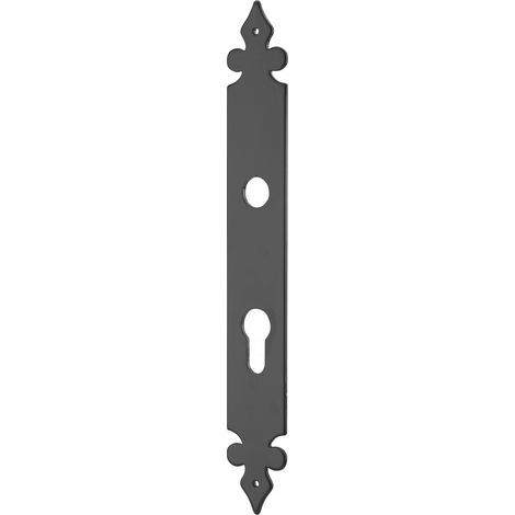 Thirard – Plaque de propreté alu trou de cylindre noir – Entraxe 70mm – Finition noire – Pour porte d'entrée