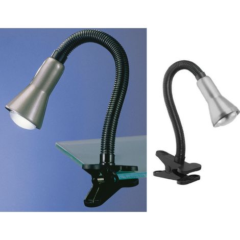 Klemmleuchte FLEXO Schwarz - Klemmspot & Schwanenhals Leselampe (1/4)