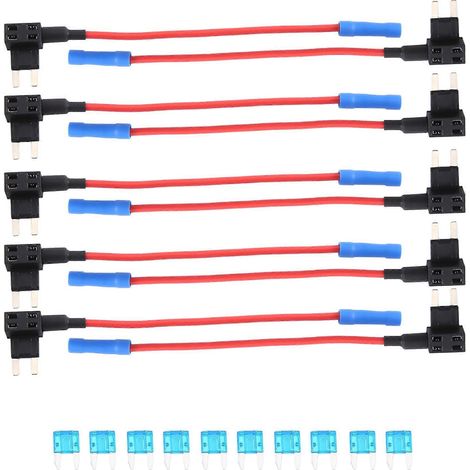 Packung mit 10 12V Kfz-Sicherungsadaptern (Mini-ATM-APM-Flachsicherungshalter). (1/5)