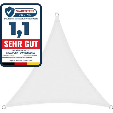 Atmungsaktives Sonnensegel Weiß 3,6 x 3,6 x 5,1 m