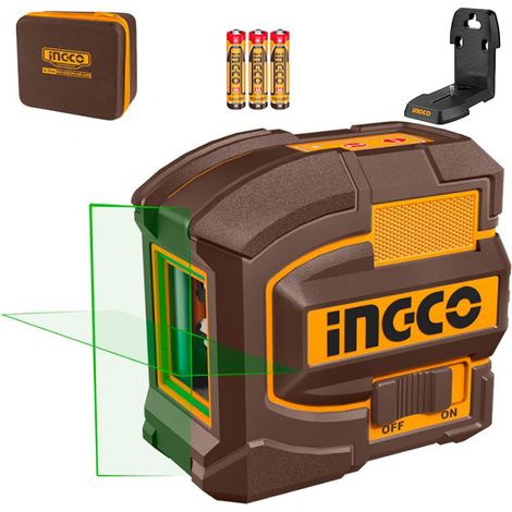 Ingco HLL156601 Livella laser autolivellante 0-35 mt linea verde Tracciatore Doppia linea (1/4)