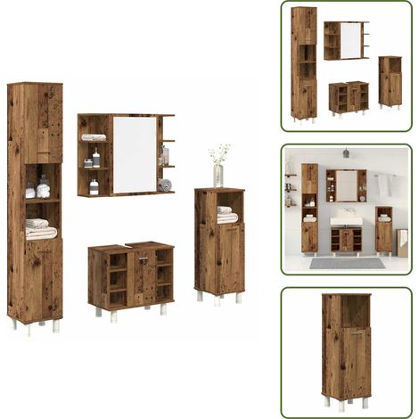 vidaXL Ensemble de meubles salle de bain 4 pcs bois d'ingénierie