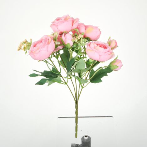 Bouquet De Pivoines Artificielles - Fleur En Soie Synthétique - Décoration De Mariage Bureau Intérieur - Lot De 2 (1/2)
