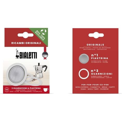 Guarnizione e piastra filtro Bialetti 3 - 4 Tazze ricambio caffettiera