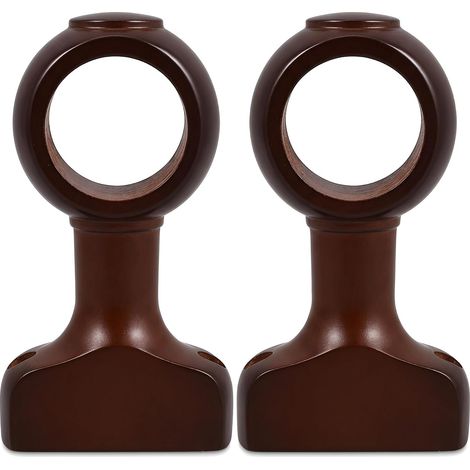 Support Tringle à Rideaux Bois Multifonctionnel Profond Marron 35 Mm, Compatible Tringles Simples Et Doubles, Fixation Murale Ou Plafond, Maison La Cuisine Bureau (1/5)