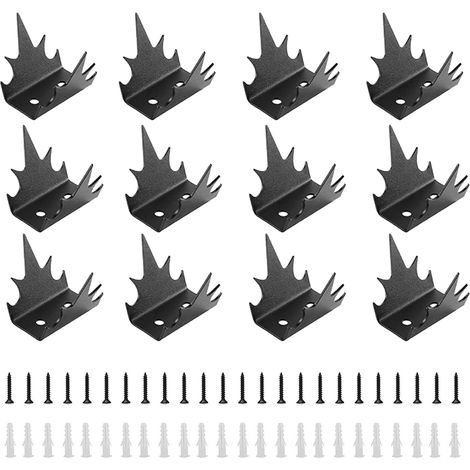 12 Pics Anti-Pigeon Acier au Carbone, Kit Répulsif Sécurité pour Murales Jardiniere Jardins sur Toits Clôture Confidentialité, Pic Anti-intrusion Faune pour Effrayer écureuil Corbeaux Moineaux Chats (1/5)