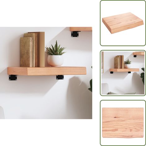 Wandregal Hellbraun 40x30x(2-6) cm Massivholz Eiche Behandelt - Wandregal - Eichendielen - Holzmöbel - Rustikal - Deko Regal (1/5)