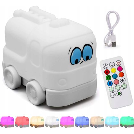 LAMPADA NOTTURNA A LED PER BAMBINI A FORMA DI CAMION DEI POMPIERI (1/4)