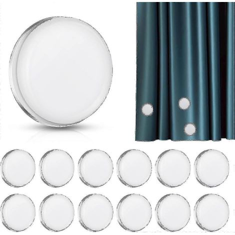 Lot de 12 poids magnétiques puissants pour rideau de douche, poids magnétiques ronds pour rideau, empêchent la doublure de rideau de s'envoler (Édition 0107) (1/4)
