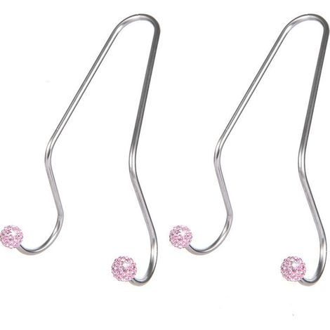 Lot de 2 crochets de voiture sertis de cristaux (rose), crochets de siège organisateur pour appuie-tête, fixation robuste pour rangement arrière, universel SUV camionnette, clignotant (1/5)
