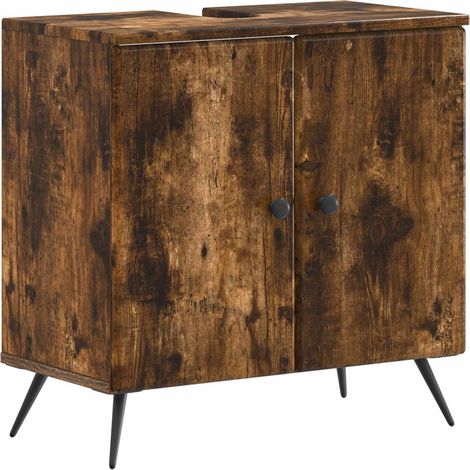 Bathroom Sink Cabinet BREDA Smoked Oak 59.5 x 31.5x 59 cm vidaXL (1/5)