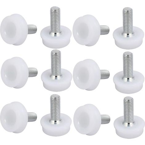 Mapa de abastecimiento 12 piezas de patas niveladoras ajustables para muebles, patas ajustables, almohadillas para muebles, patas de mesa, bases de sillas, protectores de suelo, M8x20mm, tono plateado (1/5)