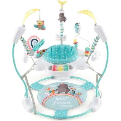 Centre d'activités bébé bleu foncé avec siège pivotant à 360 , 3 hauteurs réglables et musique pour la maison et l'aire de jeux (1/5)