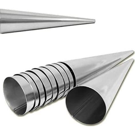 (Silberne) Kegelformen – Edelstahl – 10er-Set – 140 mm – Antihaftbeschichtung – Leicht zu reinigen (1/4)