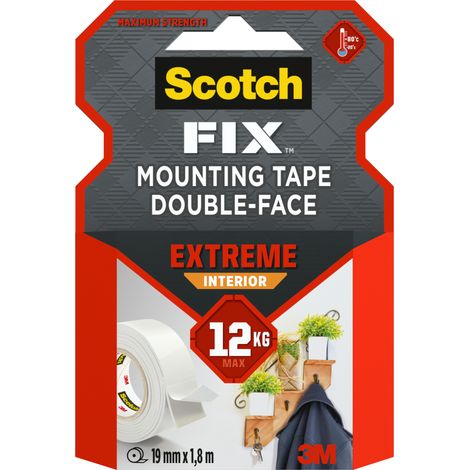 SCOTCH Rouleau adhésif double face intérieur SCOTCH EXTRÊME L.1.5 M x l.19 mm