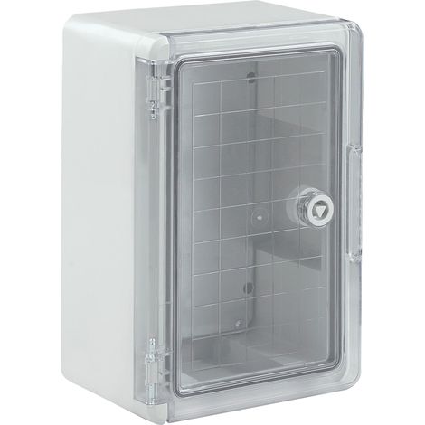 Boîtier électrique ABS étanche vide porte transparente avec plaque de montage galvanisée et système de verrouillage sécurisé - Dimensions : H 30 x L 20 x P 13 cm - Réf. FCT302013TP (1/5)
